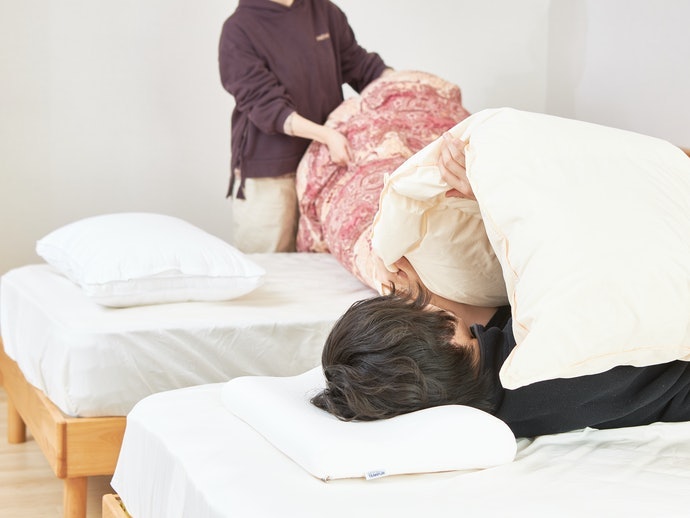ふわふわした羽毛が体をしっかり包み込み、心地よい眠りに導いてくれる