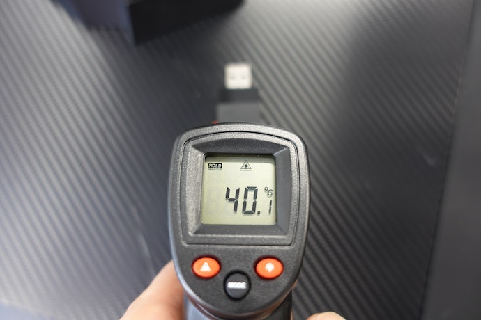 検証トップクラスの冷却性能。転送開始から終了まで30℃前後で安定