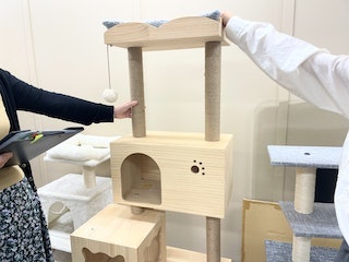 安定性は高評価。猫が飛び乗ってもほとんど揺れない
