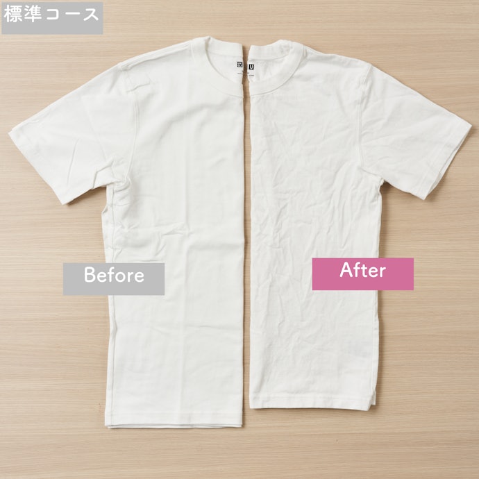 Tシャツの全体が大きく縮んでしまった。大切な衣類は注意が必要
