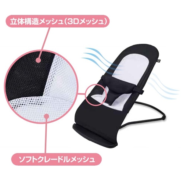 ムレにくいメッシュ生地を採用。夏場でも使いやすい