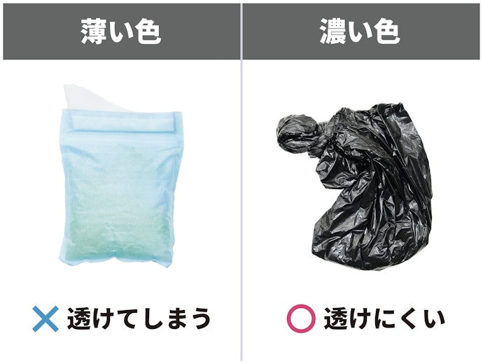 凝固剤入りの袋に排尿するだけと簡単。中身が見えにくい黒の袋も美点