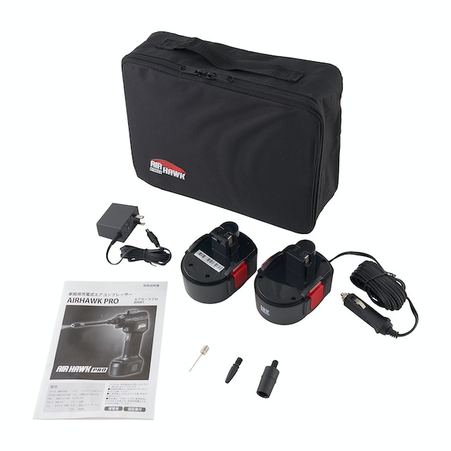 KLN027 AIRHAWK PRO エアホークプロ AH001 家庭用充電式エアコンプレッサー 動作不良品 ジャンク 送料無料電動空気入れ エアホークプロ AH001 布ケース | カー
