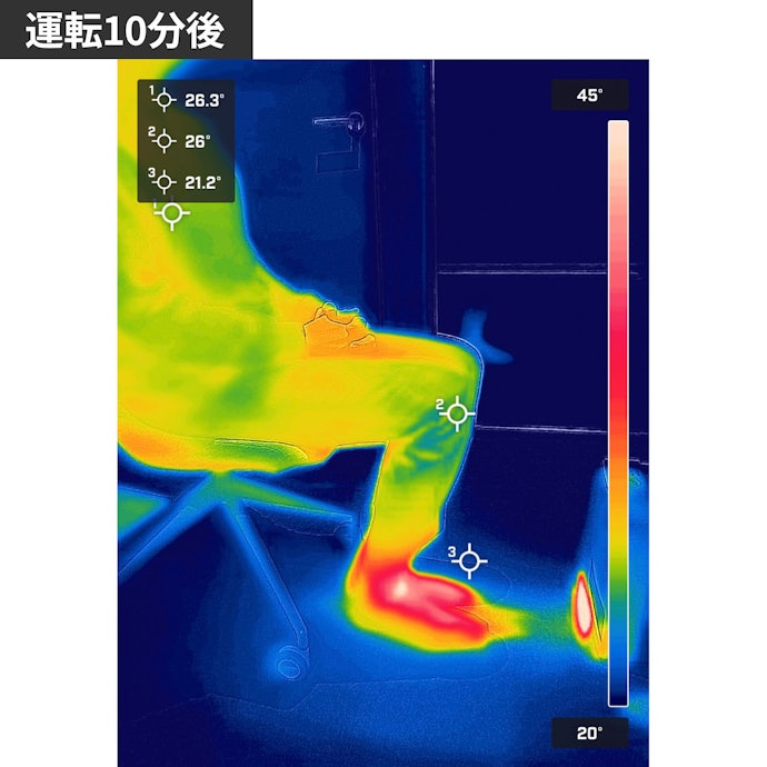 幅広の吹き出し口で、足元全体がしっかり温まる。足先が冷えやすい冷え性の人にもGOOD