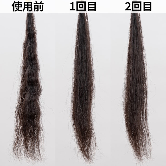 2回梳かすだけでストレートに。時短でヘアセットできる
