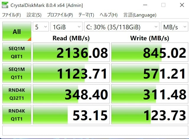 128GBのSSDを搭載。データ移動はスムーズ
