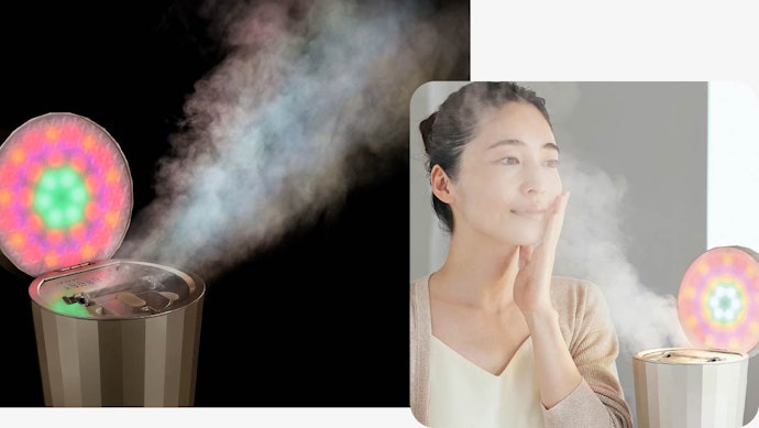じんわり温かいスチームが心地よい。近づきすぎないように注意