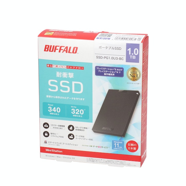 BUFFALO ポータブルSSD 1TB SSD-PG1.0U3-B/NL BUFFALO SSD-PGU3-B⁄NLシリーズ (1TB) BUFFALO SSD-PGU3-B⁄NLシリーズ