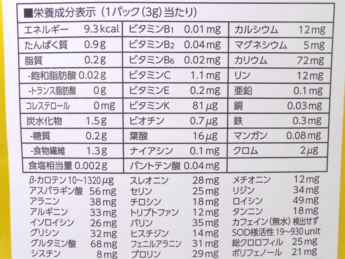 Các chất dinh dưỡng ở mức trung bình, nhưng điểm cao là chúng không có phụ gia!