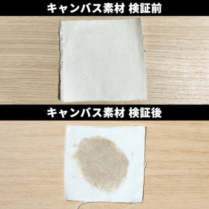 キャンバス素材の水濡れはなし。泥汚れは残った