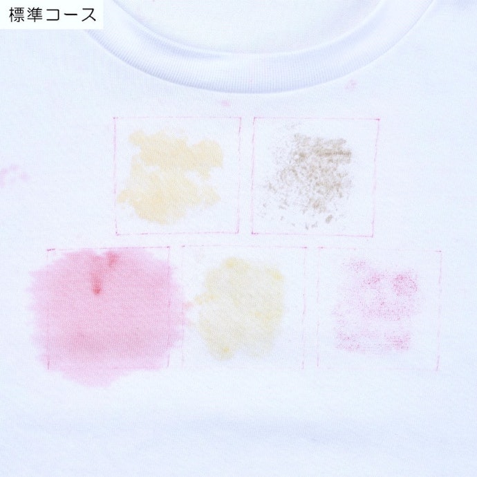 標準コースでは、皮脂や食べこぼし汚れを落とし切れない