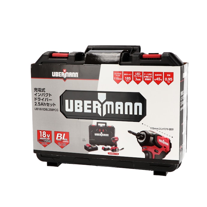 UBERMANN 18V 充電式インパクトドライバー2.5Ahセット UB18VIDBL25BPCG