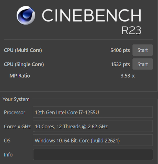 Core i7-1255U搭載でCPU性能は高い。メモリ16GBでマルチタスクもこなせる