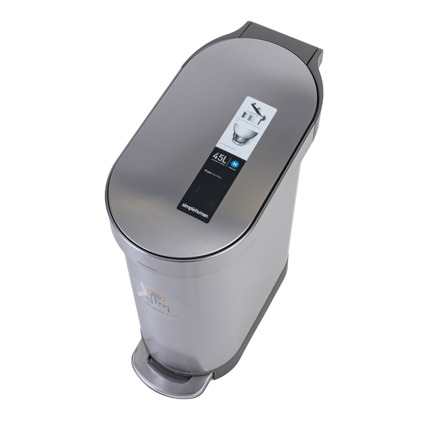 simplehuman シンプルヒューマン スリムステップダストボックス 45L