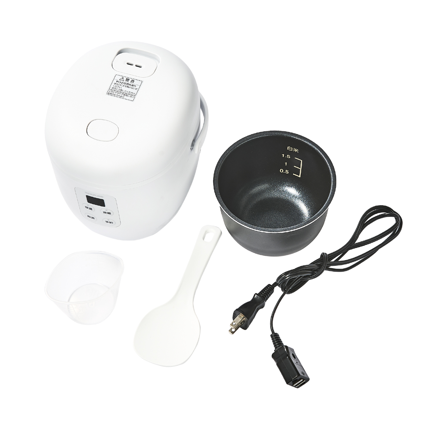 デザインを一新し、新登場！ 1合が約20分で炊ける！コイズミ ライスクッカーミニ 炊き込みご飯・煮物・ケーキなど、 多彩なメニューのレシピブック付き  | NEWSCAST コイズミ 小型炊飯器 ライスクッカーミニ ホワイト (0.5~1.5合) KSC-1511/W