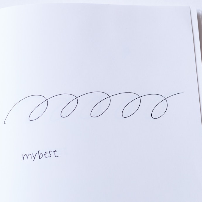 かすれや色ムラは気にならない。ゲルインクボールペンらしい書き味