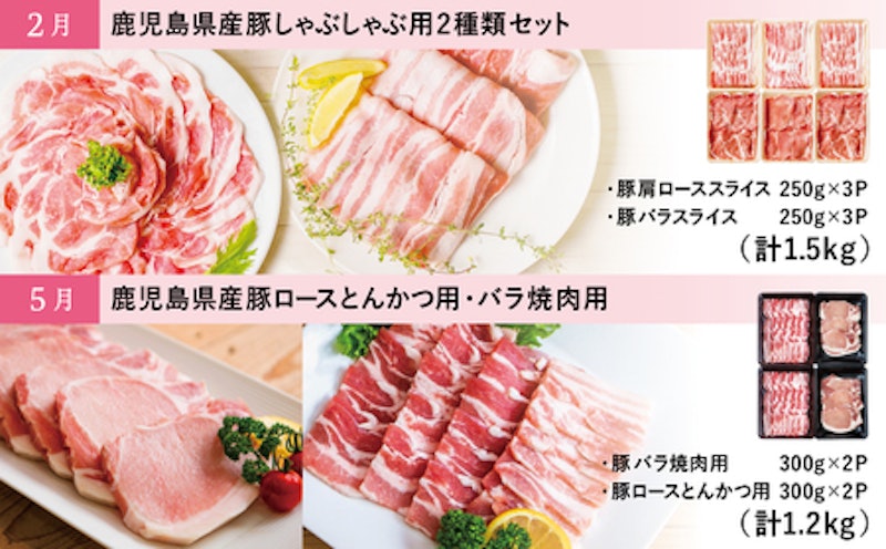 鹿児島県産豚よりどり定期便(全4回) 2