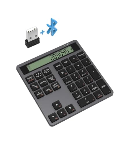 ワイヤレスBluetoothデュアルモードテンキーパッドと電卓2-in-1 1