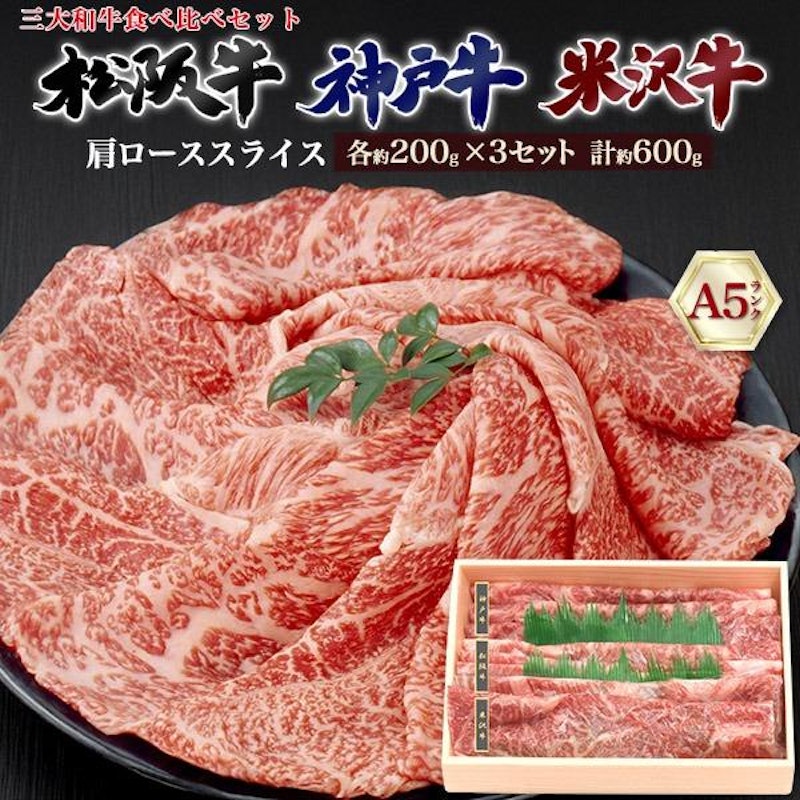 三大和牛食べ比べ しゃぶしゃぶ・すき焼き用 セット 1