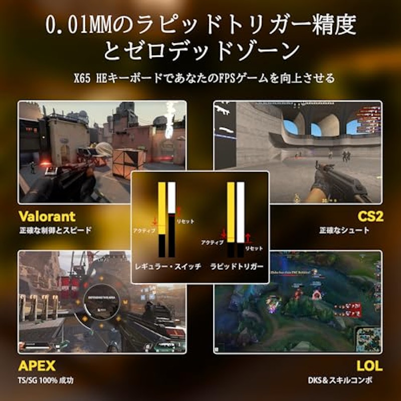 磁気スイッチ ラピッド トリガー キーボード 4