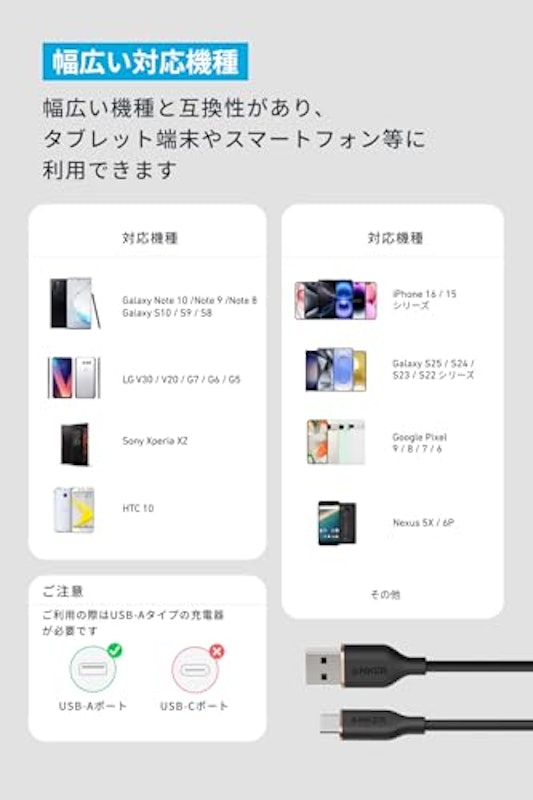 USB-C & USB-A ケーブル (Flow) 6
