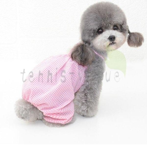 犬服 ワンピース チェック柄 4