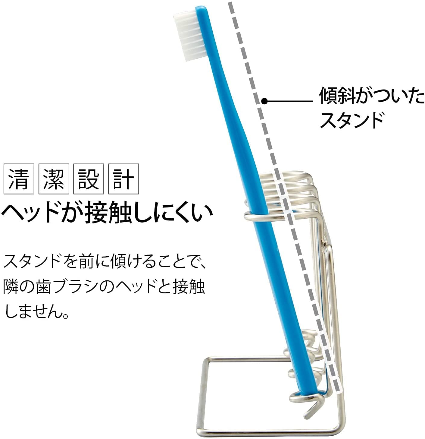 清潔設計 ステンレス歯ブラシ立て 4