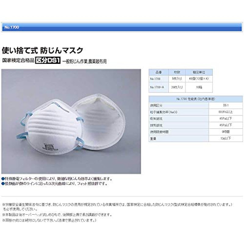 使い捨て式防じんマスク 2