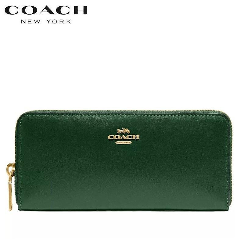 COACH Smooth Leather Accordion Zip Wallet