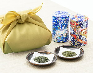 蔵出し新茶と掛川茶の伝説竹籠ギフト 3