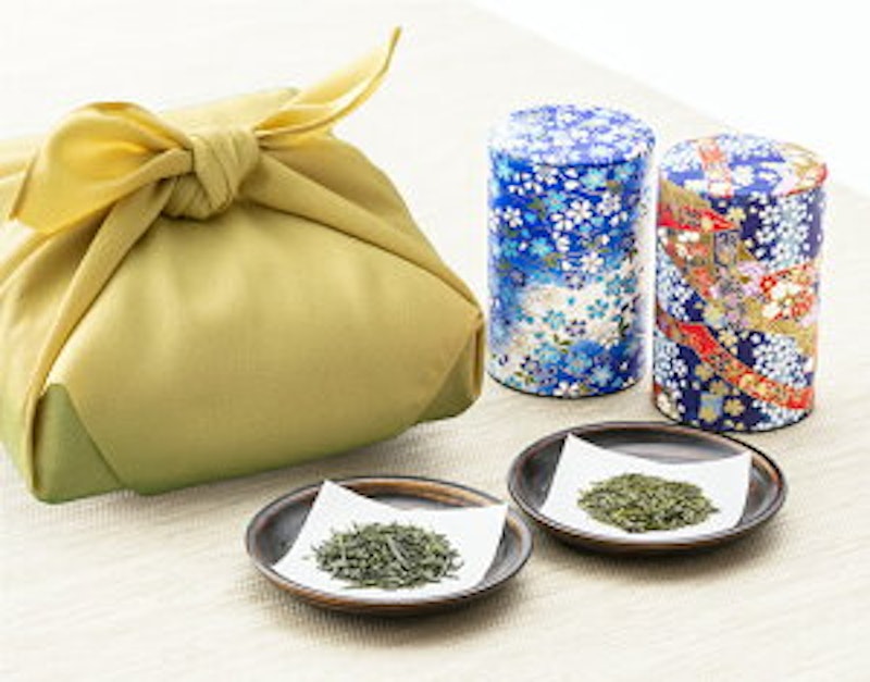 蔵出し新茶と掛川茶の伝説竹籠ギフト 3