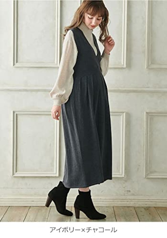 ANGELIEBE 2WAYタートルネックニット&カシュクールジャンパースカート 3