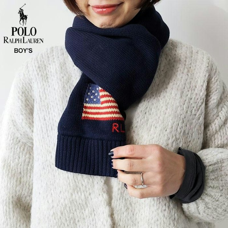 POLO RALPH LAUREN COTTON FLAG SCARF 1