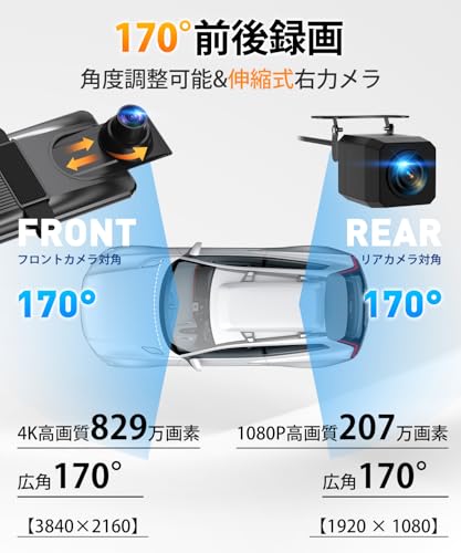 ドライブレコーダー 360度回転 高画質 防犯対策 hp とどまっ