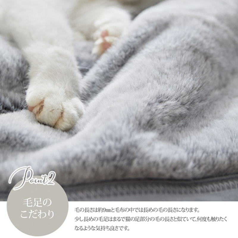 まるで猫!のようなモフモフ2枚合わせ中わた入り毛布 5