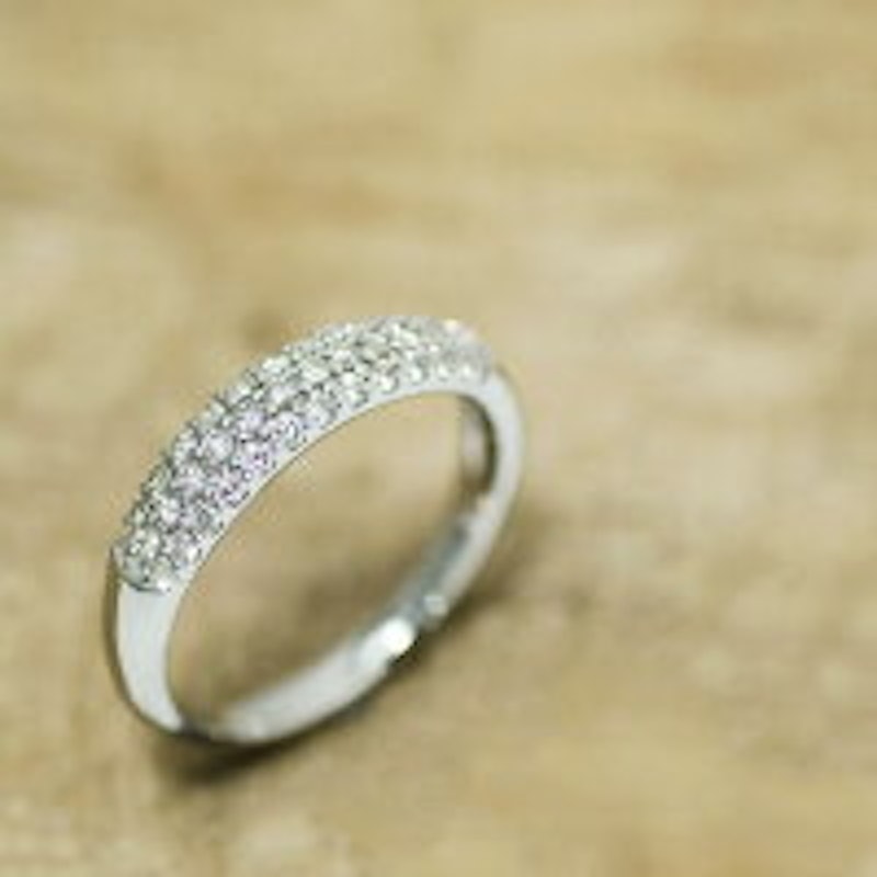 PT950 Hard Diamond 0.32ct Pave Ring 2