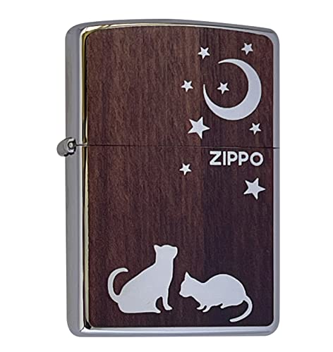 ネコ メタルパーツ ZIPPO(ジッポー) ライター 高級感のあるシルバーと