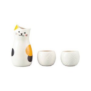 とっくり＆おちょこセット 三毛猫 1