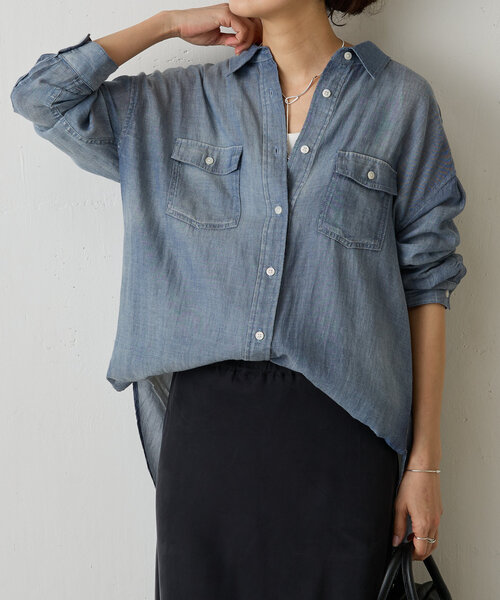 シフォンデニムシャツ 5