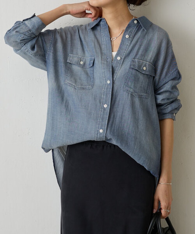 シフォンデニムシャツ 5