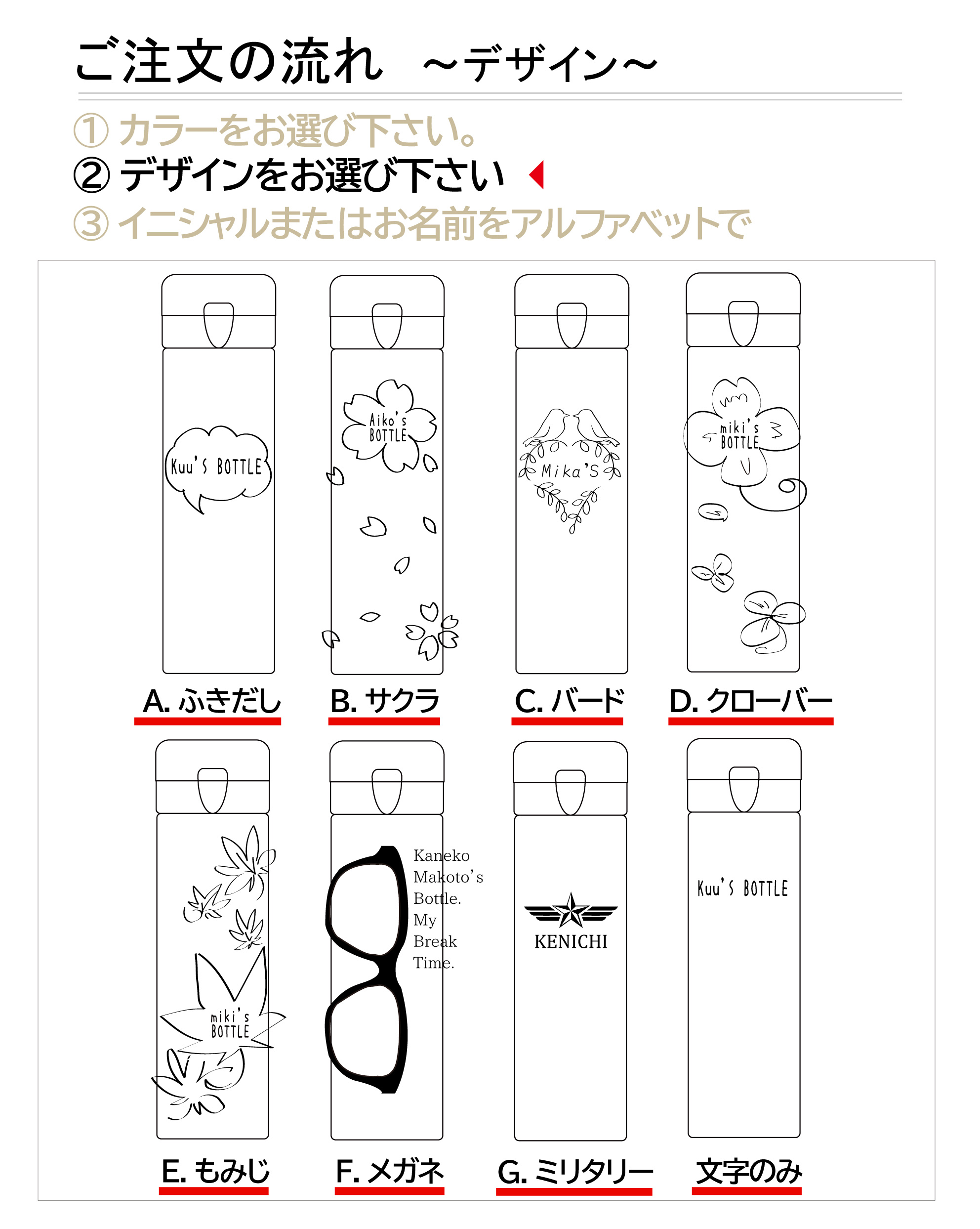 名入れ ワンタッチ ステンレスボトル 5