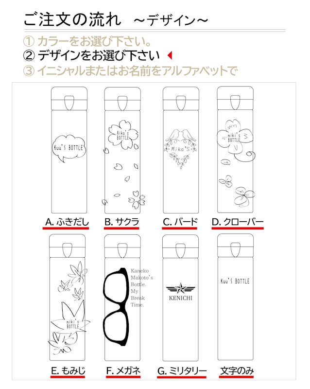 名入れ ワンタッチ ステンレスボトル 5