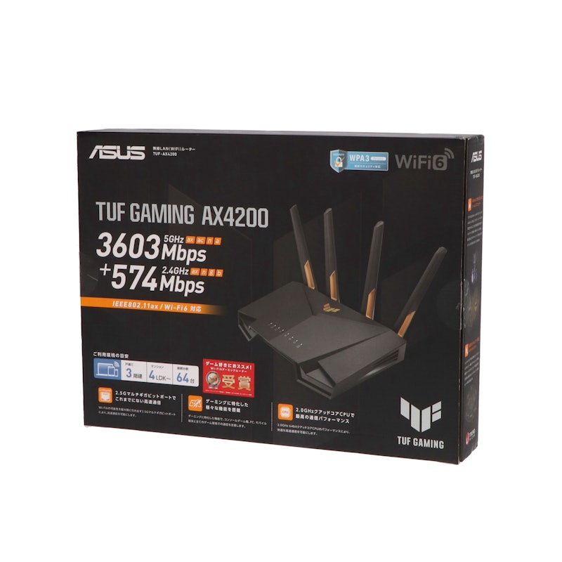 ASUSTEK COMPUTER TUF Gaming デュアルバンドWiFi 6ゲーミングルーター ASUSTEK COMPUTER TUF Gaming デュアルバンドWiFi 6ゲーミングルーター