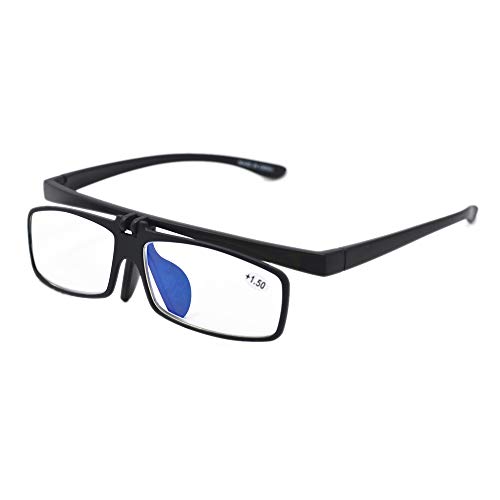 新品 跳ね上げ老眼鏡 ブルーライトカット FLIP-UP　LT-P301-1　強度　+1.50　対象年齢〔目安〕45~50歳　赤　レッド