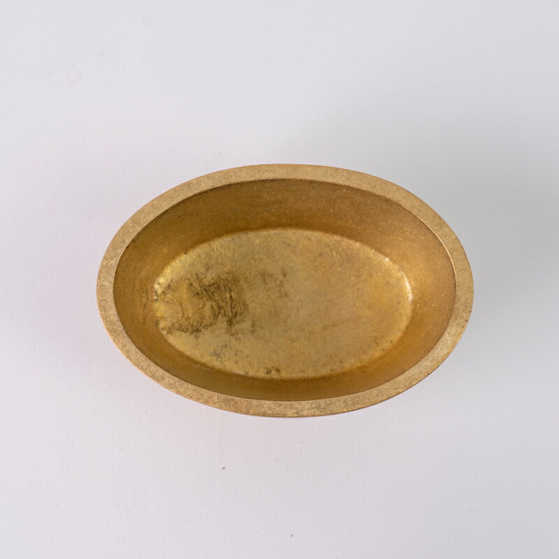 鋳銅 溶岩石楕円香器 4