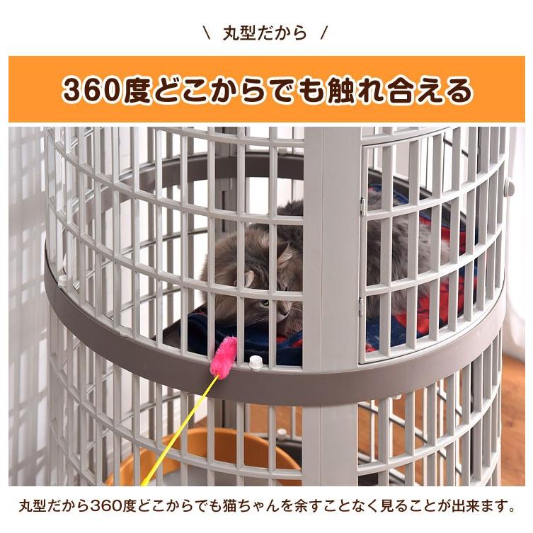 丸型 キャットケージ 2段 8