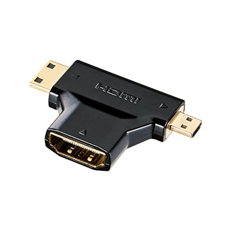 HDMI変換アダプタ ミニ&マイクロHDMI(ブラック) 1