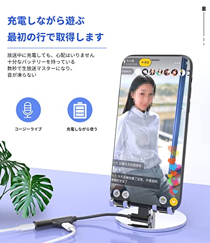 2in1 auxヘッドフォンジャックアダプター 2