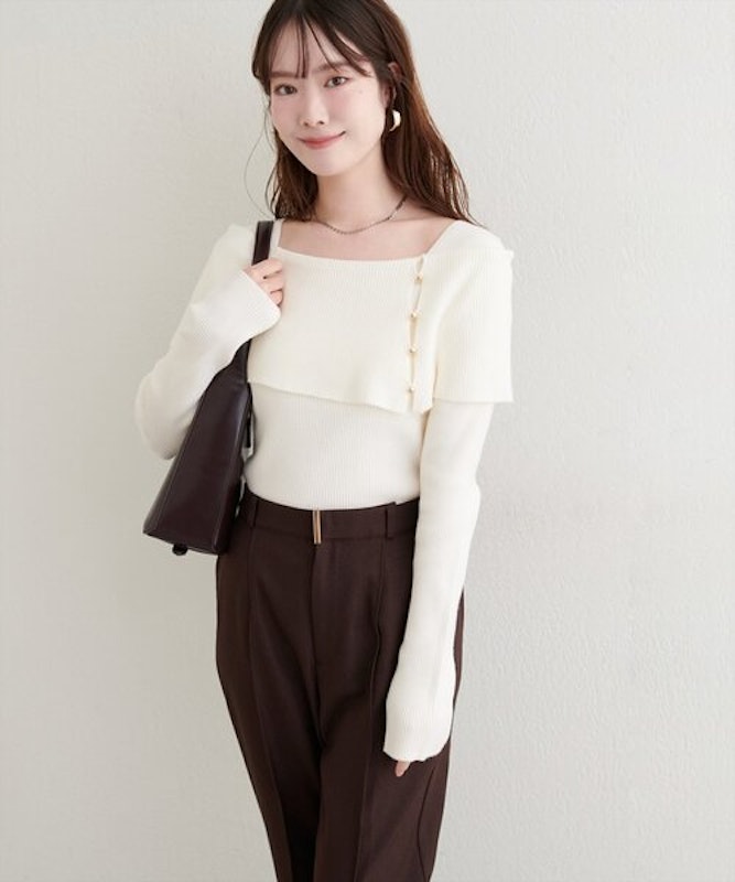 natural couture オフショルデザインニット 6