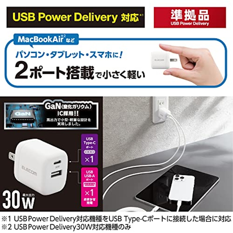 USB Power Delivery 30W AC充電器 2